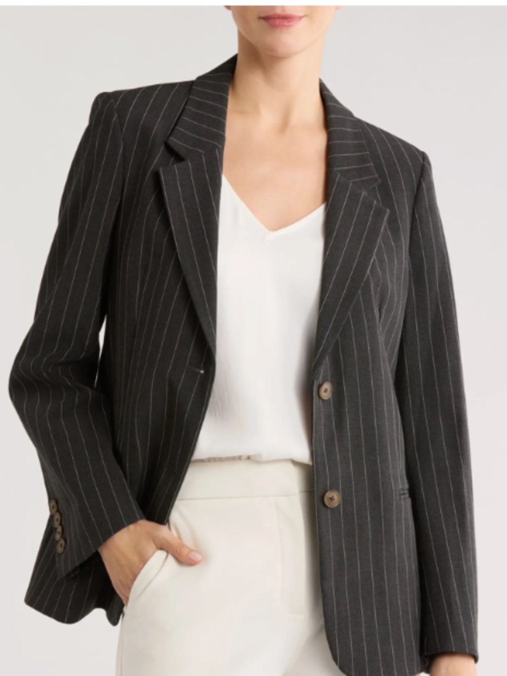 (NWOT) Nordstrom Pinstripe Boyfriend Blazer